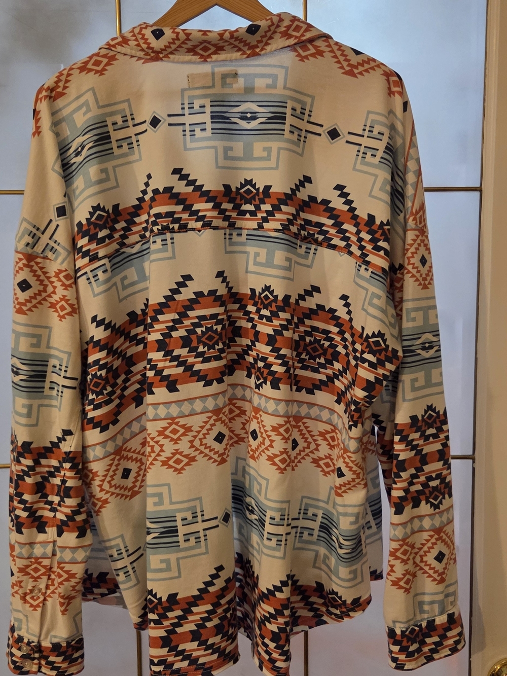 Navajo-Print Rodeo Button Down Shirt - Picture 3 of 4